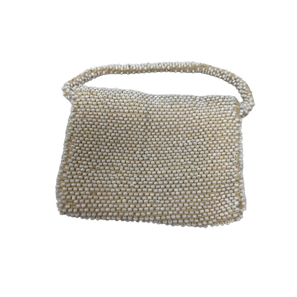 Vintage 50s Macrame Boho Mini Satchel + Beaded Hummingbird Coin Purse - Picture 10 of 12